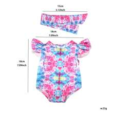 1 pieza Ropa para muñeca americana de 18", Traje de baño para muñeca con diseños lindos y coloridos de hojas, teñido anudado, y estampado leopardo, con diseño de manga acampanada, excelente regalo de cumpleaños/festividad para niñas y niños pequeños