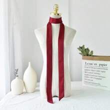 1 pièce Bandeau extra long pour femme 1m, bandeau foulard de couleur unie polyvalent pour la taille ou la décoration du cou, foulard long et fin en soie, accessoire pour fête, cadeau pour les proches et les amis, bandeau turban, serre-tête, bandeau de sport