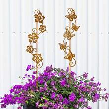 1 件乡村爱情花园金属装饰 - 心形花卉设计，适合母亲节、复活节、圣诞节 | 送给朋友、阳台、露台或花园装饰的完美礼物 | 浪漫花园装饰 | 金属装饰，花园装饰