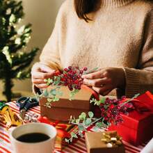 3 Packs Artificial Berry Stem Faux Eucalyptus Berry Stems Multiple Color Fake Berries Branches Floral Flower Arrangement For Garden Wedding Party Home Vase Decor,Fall Decor,Autumn - Multicolor - View 5