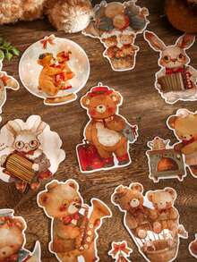 30 张创意明信片，可爱熊跳舞设计，适合学生、纪念品、贺卡、学校用品、返校