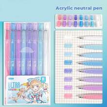 1 Box 9PCS Quick-Drying Gel Ink Pens, Medium Tip (0.5mm), 9 Colors, Plastic Material, Ideal For Drawing And Journaling