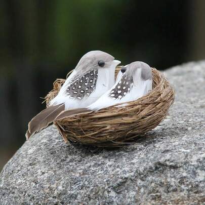 Simulation Bird Bird Nest Bird Eggs Set Forest Garden Decoration Background Props Birdhouse