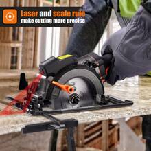 DOVAMAN Circular Saw With Metal Handle, 6 Blades(4½", 4¾"), Cutting Depth 1-11/16" (90°), 1-3/8" (45°), Laser Guide, Corded Saw For Wood