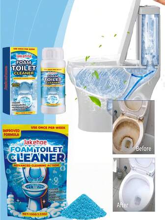 jakehoe 100克泡沫马桶清洁剂，浴室马桶清洁产品，用于去除污渍，家用除臭马桶清洁剂