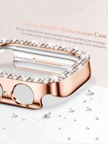 Doppelte Bling-Hülle, Kristallrhinestone-Stoßschutz-Hülle, 5 Pack hart PC Ultra Hohldekore Uhrengehäuse, kompatibel mit 38/40/41/42/44/45/46/49mm, mit Series Ultra/SE/10/9/8/7/6/5/4/3/2/1, intelligentes Uhrengehäuse-Zubehör