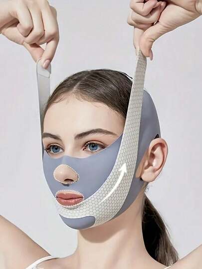 2pcs V-Shaped Facial Lifting Mask Comes With A Compression Band. It Features A New Upgraded Design For Shaping, Firming And Reducing Wrinkles Without Any Odor. It Is Suitable For Facial Shaping, Lifting And Firming. It Is Suitable For Small Faces And V-Shaped Face Masks. It Is Used For Chin Contour Shaping And Reducing Double Chins. The Breathable And Lightweight Facial Lifting Patch Can Be Used Day And Night