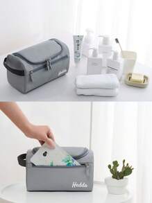 1pc Custom Name Toiletry Bag Personalised Monograms Travel Bag For Women Men Customized Hanging Cosmetic Organizer Water Resistant Makeup Bag For Accessories Toiletries Medium Size Large Capability Travel Essentials