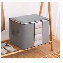 1pc Blanket Storage Bags With Zipper, Non Woven Foldable Comforter Storage Bag, Large Organizers For Blankets, Pillow, Quilts, Linen, Storage Containers With Clear Window