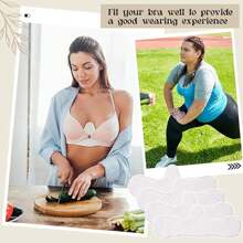 3PCS/5PCS Upgrade Cotton Bra Liners, Under Breast Sweat Absorber Pads, 10X Odor Control Moisture-Wicking Absorbent Skinfold Separators Inserts Protectors For Underarms Underboob Postpartum