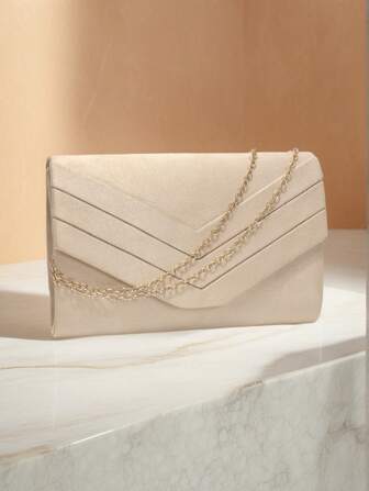 Golden Color Women Evening Bags Cover Open Shoulder Chain Messenger Bags Velvet Envelope Design Handbags Clutch Bags