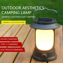 1pc Outdoor LED Camping Lamp With Type-C Charging, Waterproof Tent Light