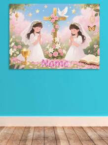 1pc Customizable Baptism Flower Wreath With Greenery, New Design Photo Studio Photography Backdrop Material Mother's Day Graduation,Multi-Functional,Adjustable, Ornamental,Reusable,Exquisite,Adorable,High-Quality,Modern,Colorful,Cute,Comfortable,Stylish,Custom,Personalized,Unique,Ideal Gifts For Him,Ideal Gifts For Her,Home Refresh,Customized Banners & Pennants