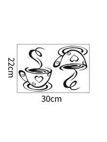 Miếng dán tường họa tiết cốc cà phê, nhãn dán, decal dán tường, decal vinyl trang trí nhà cửa, vật dụng trang trí mùa xuân làm mới ngôi nhà của bạn, nhãn dán trang trí Rama quà tặng sinh nhật tốt nghiệp - màu đen - Xem 11