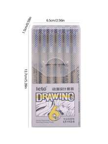 6 件套防水绘图笔套装，各种型号的水性墨水书写流畅，非常适合手绘设计、漫画、素描、线条画和线条艺术，专业用品返校