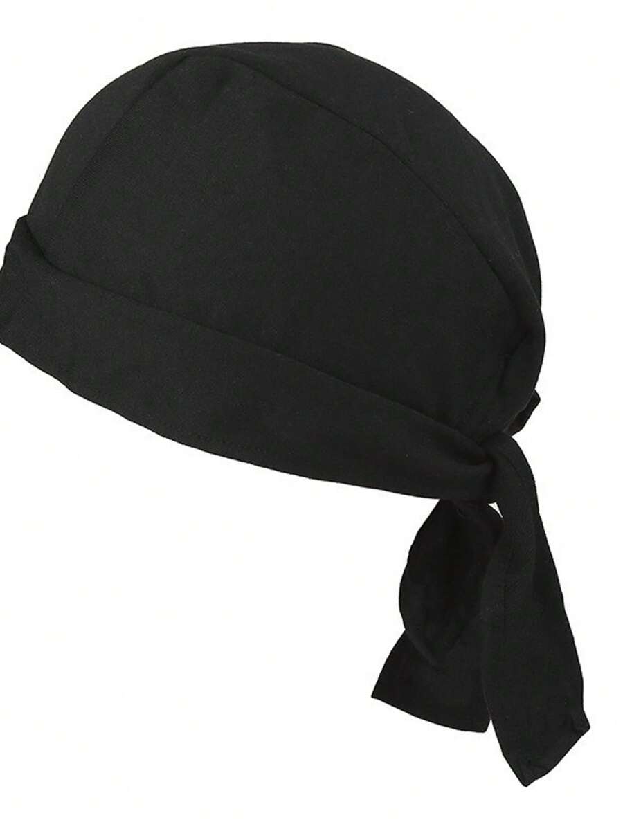 1pc Men's Solid Color Flat Binded Headband Cap