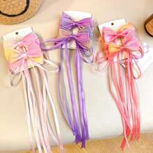 New Chinese Style Gradient Bow Tassel Hairpins Children Sweet Girls Beautiful Hair Clips Women Barrettes Grips Hair Accessories