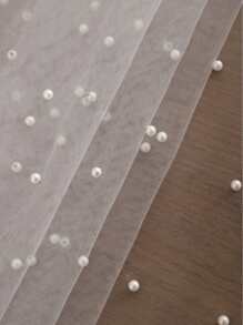 1 Peça Toalhas de Mesa Decorativas de Pérola Falsa, Bandeiras de Mesa; Decorações de Casamento com Tule Branco de Pérola - Decorações de Tule de Pérola DIY - Decorações de Arco de Casamento; Flutuadores de Cadeira; Decorações de Cortina de Quarto; Festas de Despedida de Solteira; Decorações de Festa Festiva, Decorações de Cenário de Evento, Natal, Decorações de Casamento Tecidos de Malha de Náilon Novos Tecidos de Malha Oca de Pérola Dia dos Namorados