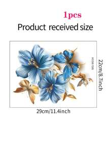 1/2pcs Flower Toilet Stickers Butterfly Toilet Lid Decals, Removable Self-Adhesive Waterproof Bathroom Wall Sticker, Decorative For Bathroom, Bathroom Decor, Wall Art For Home Cistern Restroom Bathroom Decals