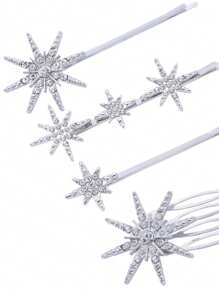 Acessório de Cabelo Nupcial de Moda Retrô em Formato de Estrela de Liga de Zinco para Online, Clipe de Cabelo de Cristal da Galáxia Europeia e Americana, Decoração de Cabelo para Casamento/Festa