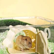 1pc Transparent Hamster Habitat, Cartoon Magnetic Cage With Bear & Flower Branch Design, Suitable For All Seasons, Comfortable Hamster Hideaway, Durable Material, Small Pet Supplies - Multicolor - View 5