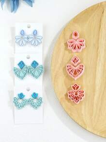 2 Stücke Frühlingsblumen-Ausstecher aus Polymer Clay, Boho Florale Ausstecher aus Polymer Clay für die Schmuckherstellung aus Polymer Clay, 3D-gedruckte Tonausstecher, Schmuckherstellungs-Werkzeug-Kits, Cut Out