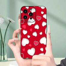 [Shockproof  Case With Lens] Valentine's Day Pattern For Case, Shockproof With Lens Protection Shockproof With Lens Protection, Black TPU, Compatible For11/ 12/ 13/ 14/ 15/ 16 Pro Max - màu đen - Xem 2