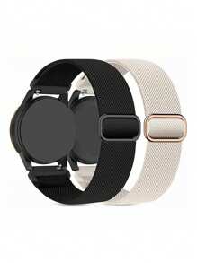 2pcs 20mm 22mm Nylon Elastic Solo Loop Strap Compatible With Samsung Galaxy Watch 7 6 5 4 40/44mm,Watch 6/4 Classic 43/47/42/46mm,Watch 5 Pro, Watch3 41/45mm,Gear S3 Classic/Gear S3 Frontier,18mm20mm22mm Quick Release Sport Wristband Replacement Compatible With Garmin Watch/Amazfit Watch/HW Watch GT
