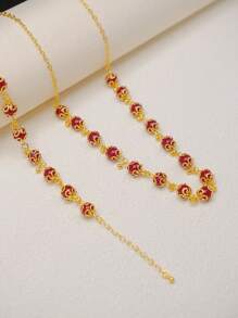 Set di 2 pezzi composto da collana e braccialetto, serie di perle di nicchia, stile minimalista