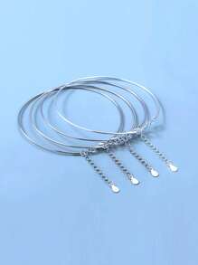 1pc Minimalist Sterling Silver Adjustable Jewelry Making For DIY Bangle Jewelry Making