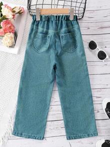 Summer Young Girls Heart Design Casual Pants (Not Denim)