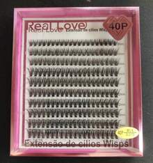 Real Love Tufted Eyelashes Mix 9-14mm - Wisps Eyelash Extension - 40P - Mix -0.07D- PINK BOX - Black - View 1