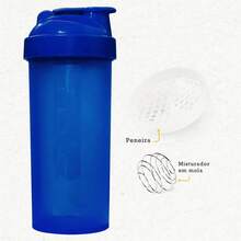 Shaker 700 Ml Whey + Spring + Strainer - Academia Treino - Blue - View 1
