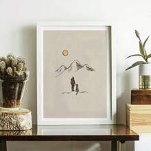 1pc Gift Travel Mountains Hiking With Dogs Art Print Landscape Cartoon Posters Canvas Painting Nordic Wall Arts Picture Kids Room Home Decor No Frame