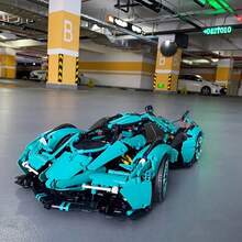 Über 1000 Stücke blaue Superbauklötze zum Zusammenbauen, 1:14 Maßstab Rennmodell, aus ABS Material gefertigt, kreatives Montagemodell, Geburtstagsgeschenk, Weihnachtsgeschenk, Halloween Geschenk, Batterien nicht enthalten, geeignet ab 14 Jahren. - Verschiedenfarbig - Übersicht 9