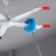 Ceiling Fan Cleaner Duster Reusable Microfiber Ceiling Fan Blade Cleaner With Extension Pole Adjusts (12-31.5 Inch) For Cleaning Walls Bookshelves Furniture Door Window Top