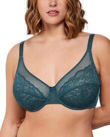 Minimizer Bras Women Full Coverage Underwire Bras Plus Size Lifting Lace Bra Heavy Breast - 香脂藍 - 查看 1
