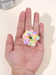 10pcs Girls Gradient Rainbow Colors Flower Hair Clips Artificial Flowers Hairpins Vacation Parties Flower Hair Accessories