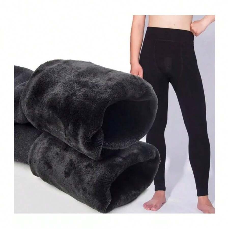 Children's Lined Thermal Tights Keep Warm, Ages 2 To 10, Girls And Boys - 淺藍色 - 查看 1