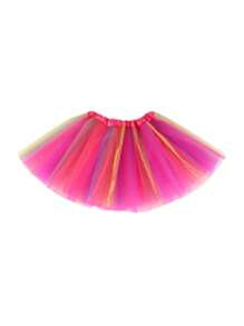 6-lagiger Tüllrock, Regenbogen 30cm Ballettrock, Partykostüm Tüllrock, Karneval Weihnachten Halloween Geschenke, geeignet für Outdoor, Party, Cosplay, Ballett, Laufen, Prinzessinnen-Hochzeit, geeignet für 3-12 Jahre alt