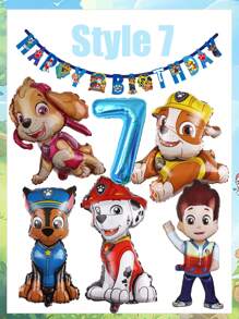 Paw Patrol Dog Patrol Geburtstags-Themen-Set, Ryder Archi Daily Flauschiger Aluminiumfolie Luftballon Kombination, Paw Patrol Geburtstags-Party Dekorationsartikel