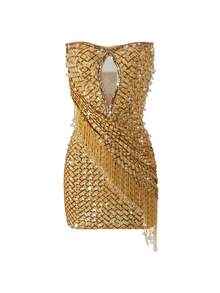 New Sexy Cropped Bandeau Evening Dress, Party Dress, Wedding Guest Dress, Prom Dress