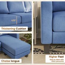 Furniwell L-Shaped Sofa, Convertible Combination Couch, Soft Seat With Reversible Toffee Chair, Small Space Sofa For Living Rooms, Apartments And Offices