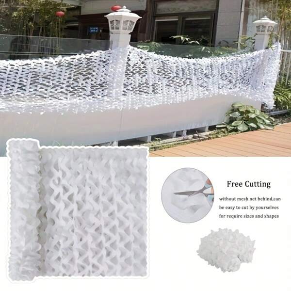 1 rede decorativa branca, adequada para casa, jardim, decoração de quintal, cercas, guarda-sol de telhado, cenário de filme, observação de pássaros, fotografia, cenário de neve, decoração de Natal e festas