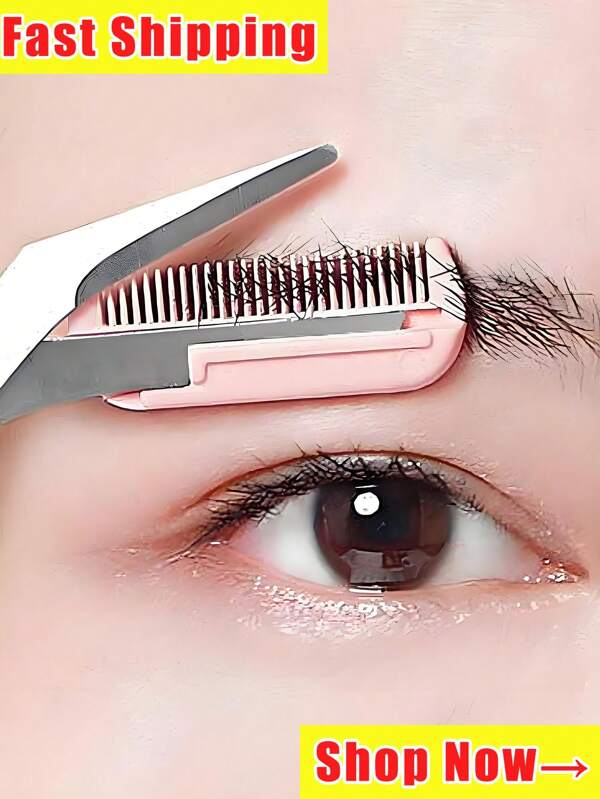 Nouveau set d'outils de taille des sourcils en forme de lune incurvée avec peigne à sourcils et ciseaux, rasoir macro. Outil parfait pour la taille des sourcils, un meilleur contrôle de la longueur, la taille des sourcils, les gadgets de toilettage à domicile, les ciseaux épilatoires avec mini peigne, l'épilation du visage, la tondeuse, les fournitures de coiffure, résistant à l'usure