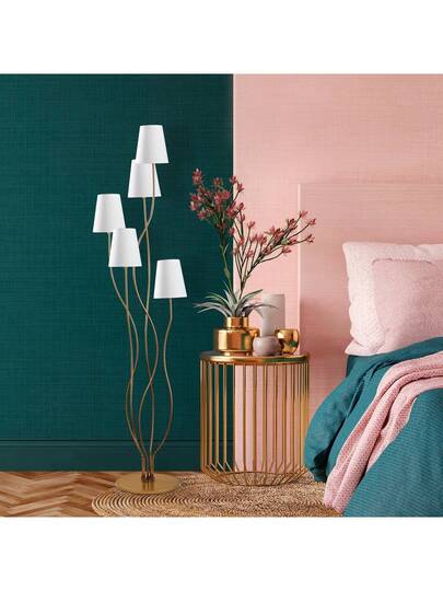 Well Home Vloer Lamp Wit Gold, 44x44x160. Free Shipping in 24/72 Hours. view 5