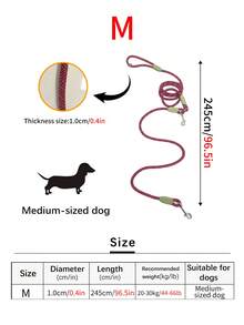 1pc Reflective Nylon Material Hands Free Dog Leash, For Running/Walking Outdoor, Suitable For Small/Medium/Large Dogs - Burgundy - View 11