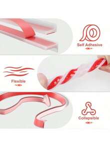 1pc Shower Threshold Water Barrier Water Dam Flexible Water Retaining Strip Silicone Water Stopper Strip Wet And Dry Separation Seal 100cm White Back To School - Multicolor - View 14