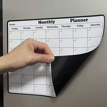 1pc Magnetic Fridge Calendar - Strong Magnetic Backing, Smooth Dry Erase Surface, Practical Calendar, Durable Whiteboard - Perfect For Kitchen Organization, Meal Planning, Family Planners, Reminders, And Notes On Refrigerator