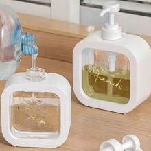 2/4pcs Reusable Hand & Bath Soap Dispenser Kit For Bathroom & Beyond–Versatile 300ml/500ml Liquid Containers In White& Black,Perfect For Body Wash,Shampoo & Conditioner,With Sturdy Plastic Bottles &Labels,Ideal For Travel,Hotels,And Camping Adventures